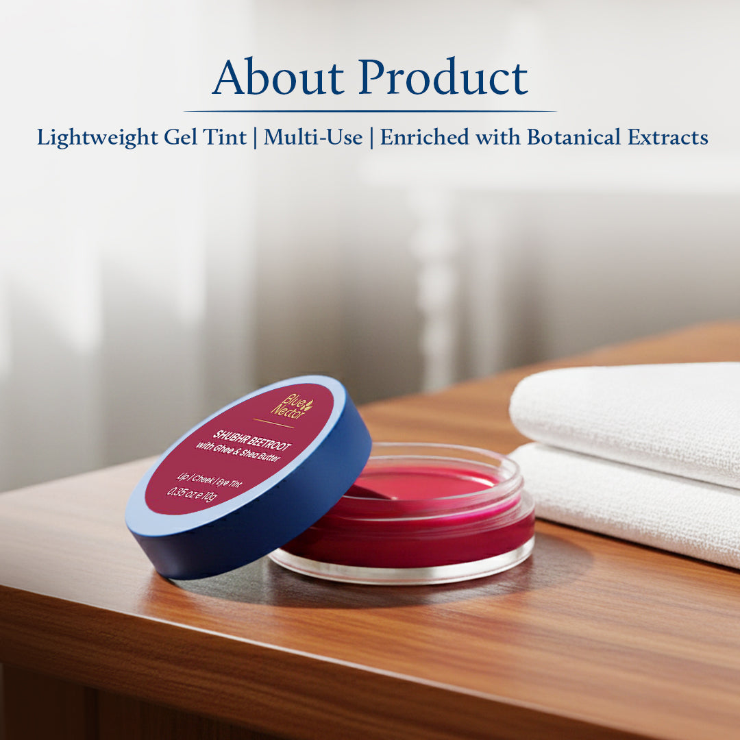 Shubhr Lip Tint, Cheek & Eye Tint with Nourishing Ghee & Shea Butter (10g) (Beetroot Red) 10g