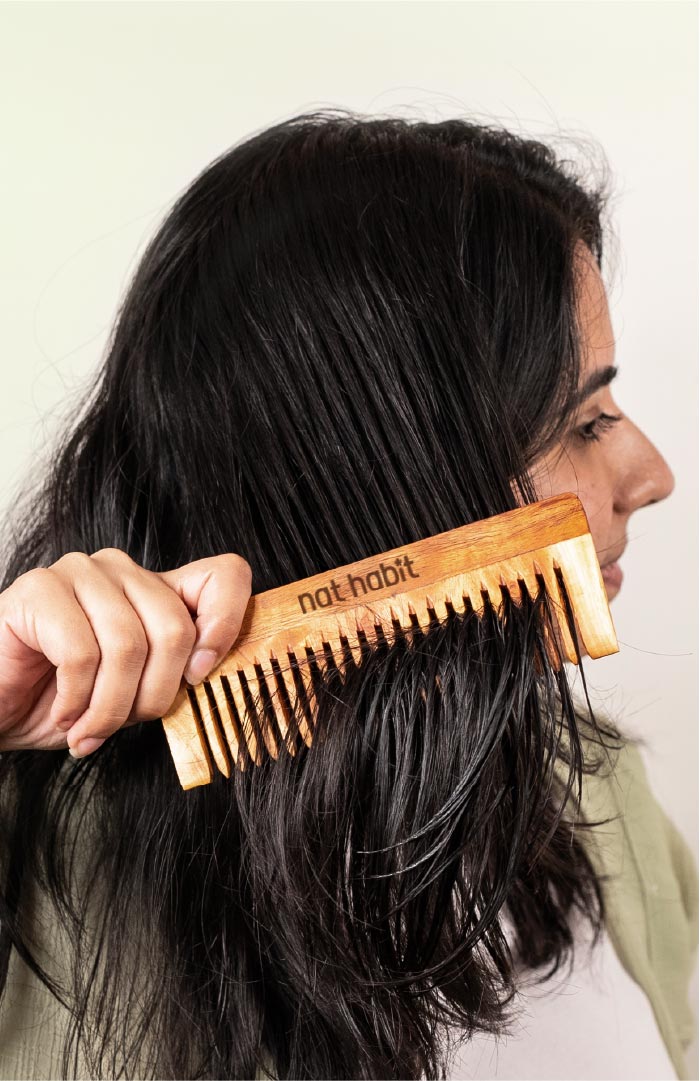 Wide Tooth Kacchi Neem Shampoo Comb 2個入り
