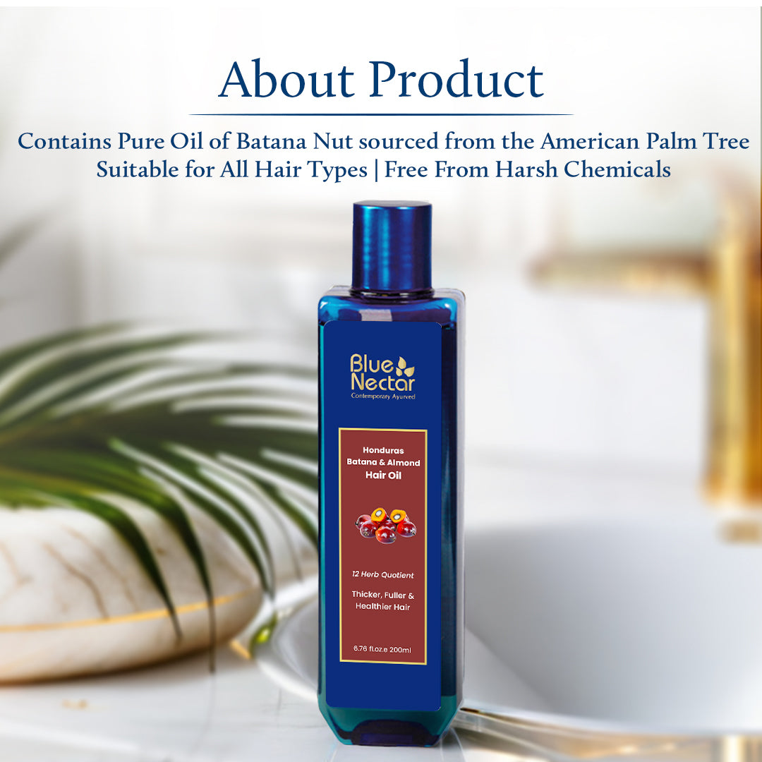 Batana & Almond Hair Oil for Thicker, Fuller & Stronger Hair (12 Herbs) 100ml