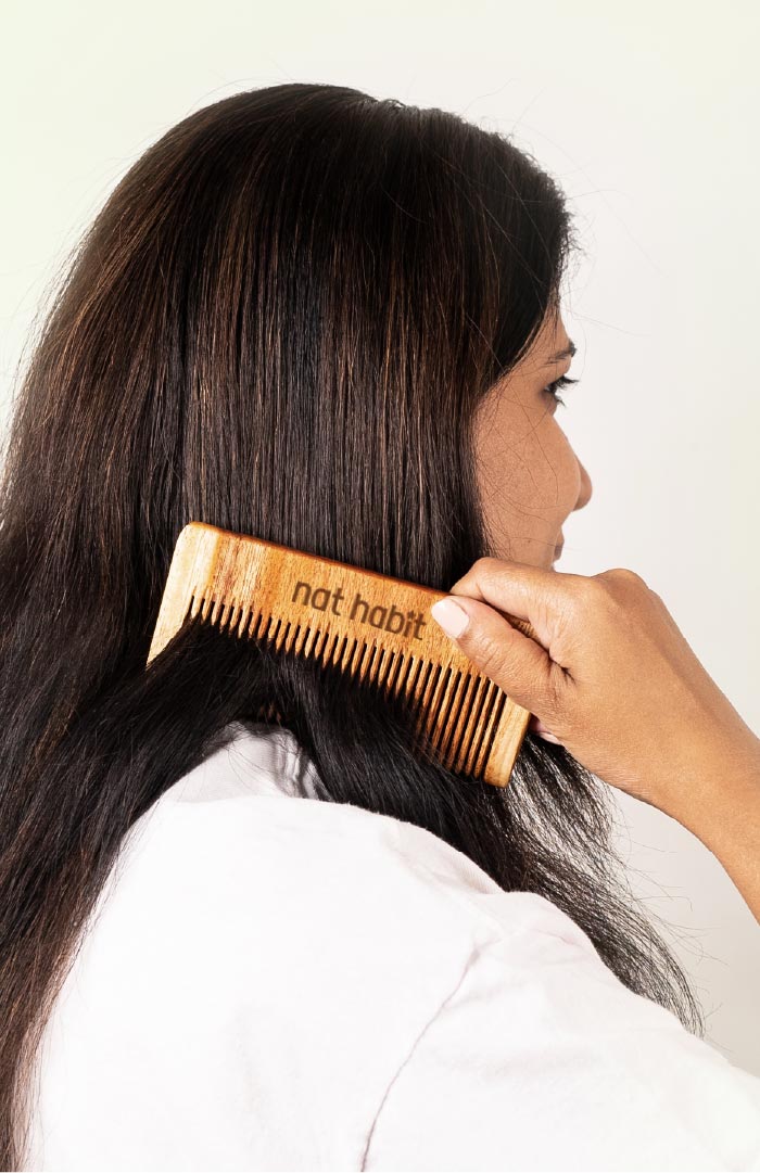 Fine Tooth Kacchi Neem Styling Comb スモール 2個パック