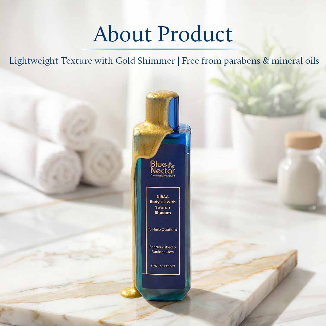 Gold Shimmer Body Oil with Swarna Bhasma for Glowing Skin (16 herbs) 100ml