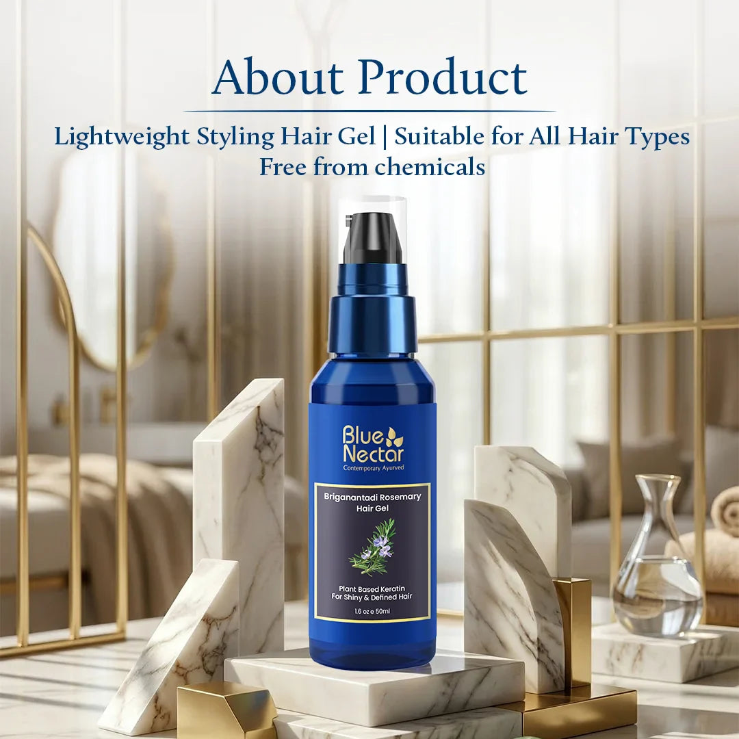 Rosemary Hair Gel for Curly, Dry & Frizzy Hair with Plant Based Keratin (12 Herbs, 50ml) 50ml