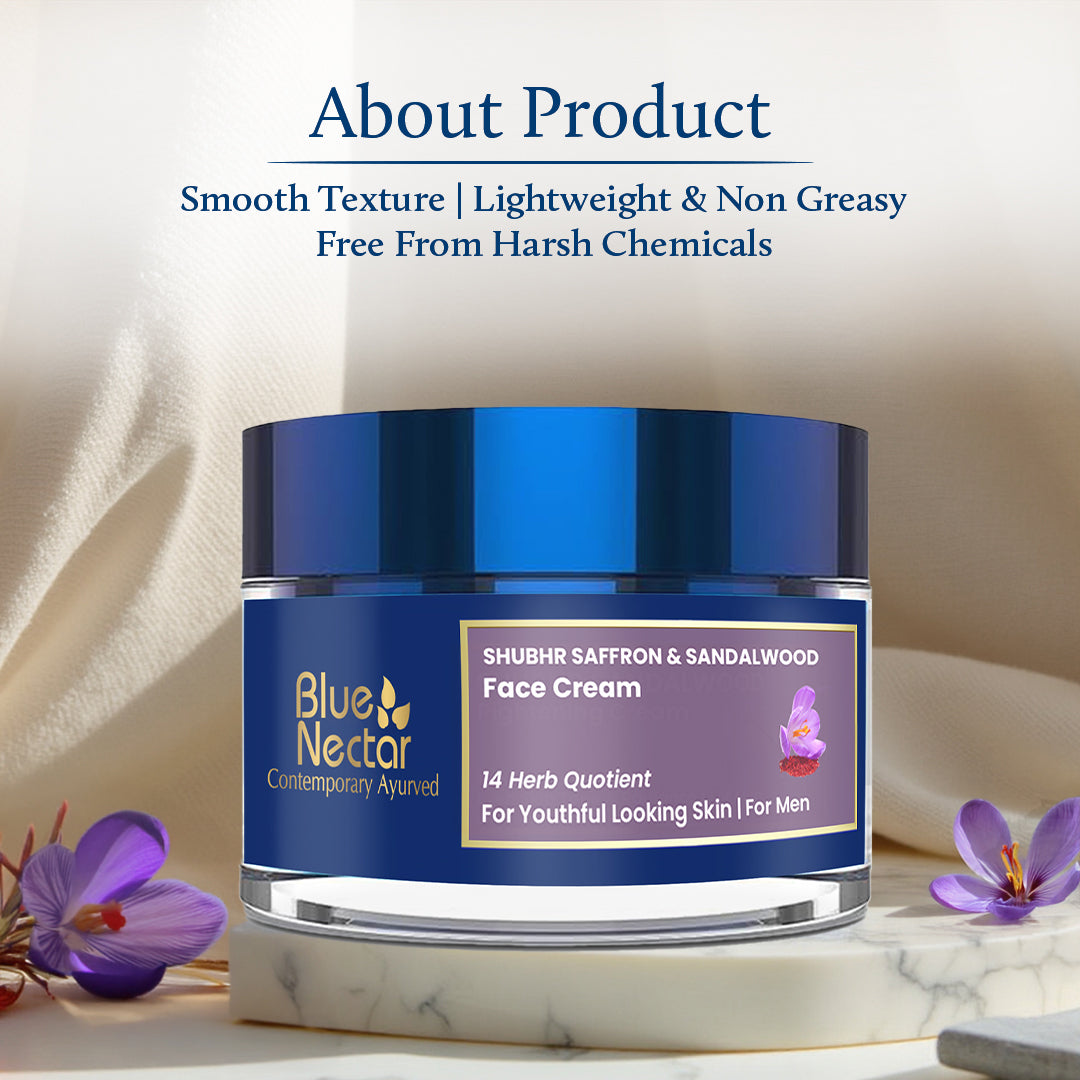 Shubhr Anti-Wrinkle and Anti-Aging Face Cream for Men with Saffron & Sandalwood (14 Herbs, 50g) 50g