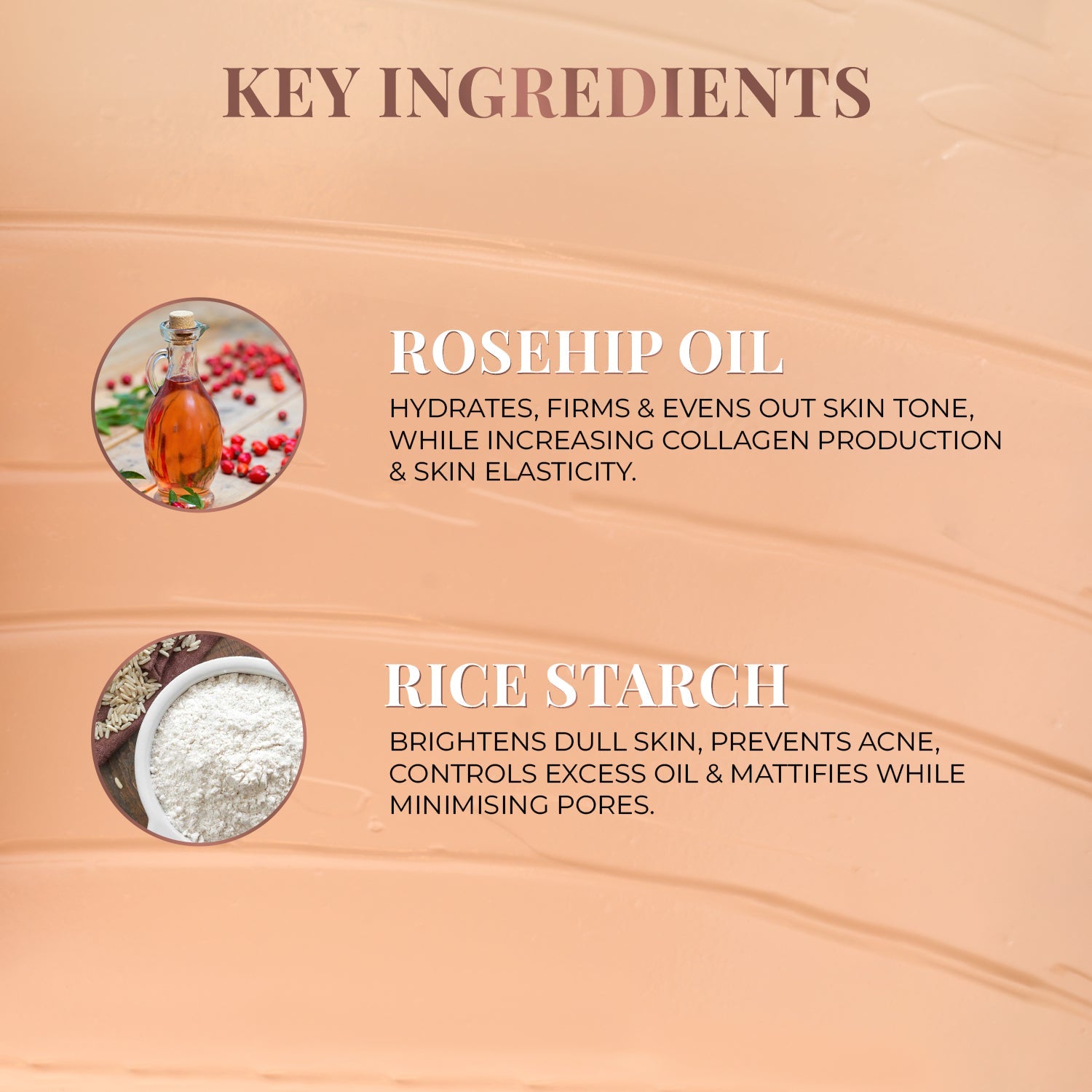 Serum Foundation Dewy Finish SPF30+ Tube with Rosehip and Rice Starch