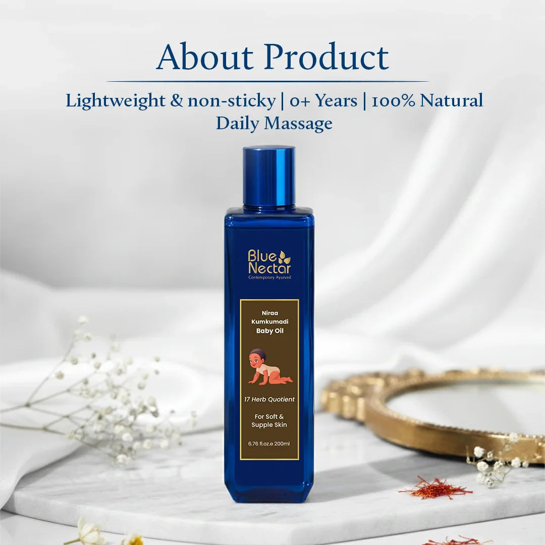 Kumkumadi Baby Body Oil with Organic Ghee for Glowing Skin(17 herbs) 200ml