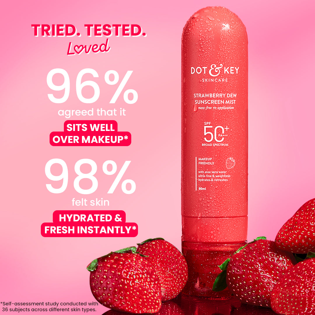Strawberry Sunscreen Face Mist In-Vivo Tested SPF 50+ PA+++ 80ml