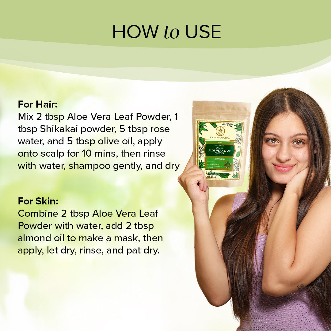 Organic Aloe Vera Leaf Powder For Hair Care- 100% Natural 100gm
