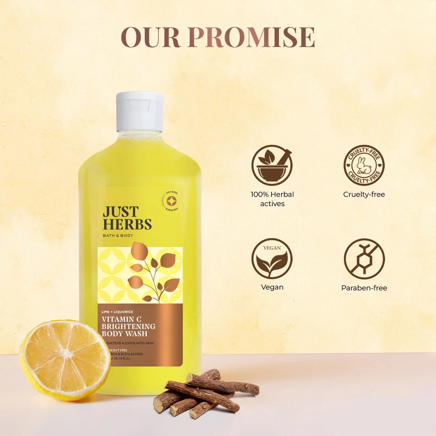 Vitamin C Brightening Body Wash with Lime and Liquorice 300ml