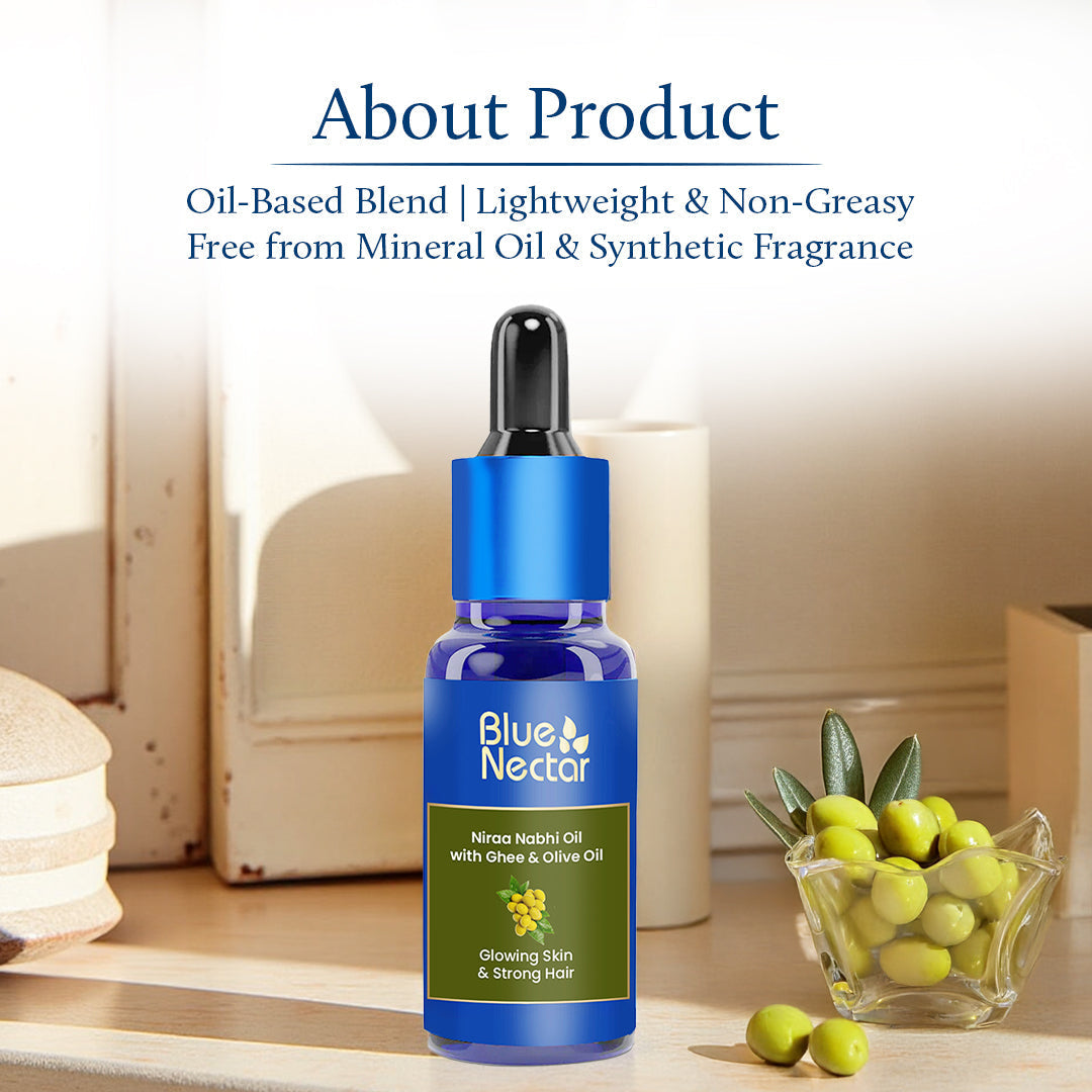 Nabhi Oil with Ghee & Olive Oil for Skin Glow & Strong Hair (22 Herbs) 10ml