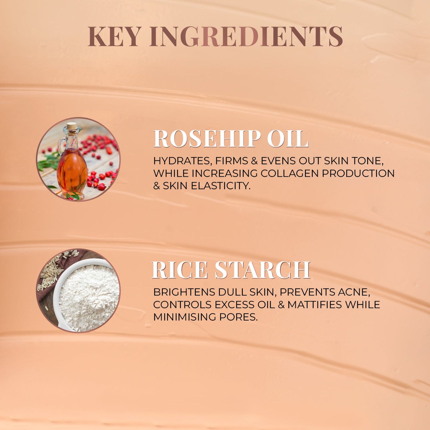 Serum Foundation Dewy Finish SPF30+ Tube with Rosehip and Rice Starch
