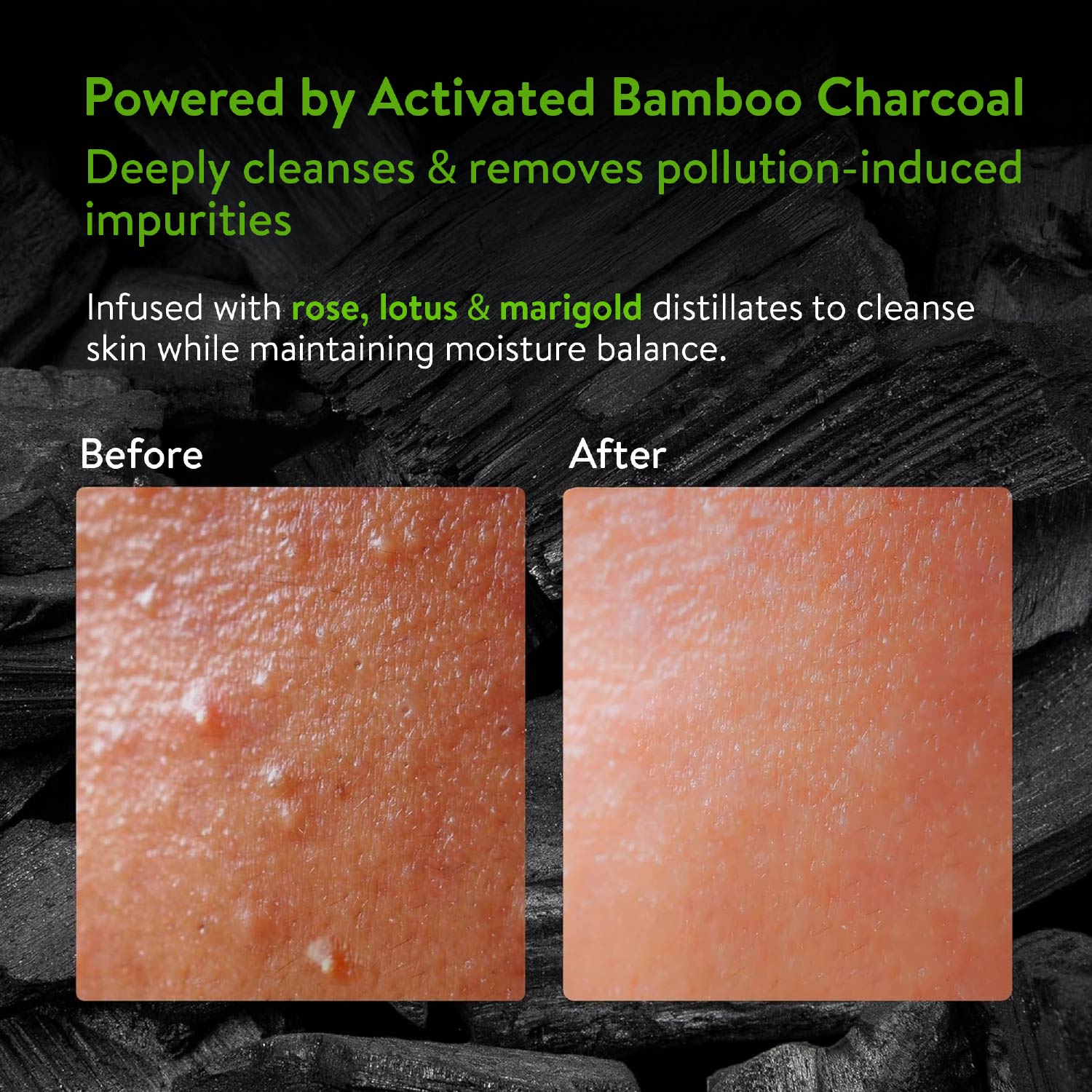 Charcoal Face Wash with Activated Bamboo Charcoal & Floral Distillates | Deep Detoxifying & Brightening Formula | Dermatologically Safe | Suitable for All Skin Types | Net Qty – 100 ml - Single 100ml