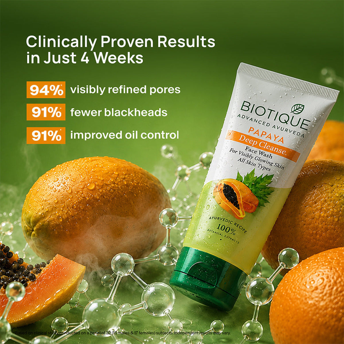 【Biotique】 Papaya Deep Cleanse Face Wash｜パパイヤ ディープクレンズ 洗顔料｜100ml×2本セット