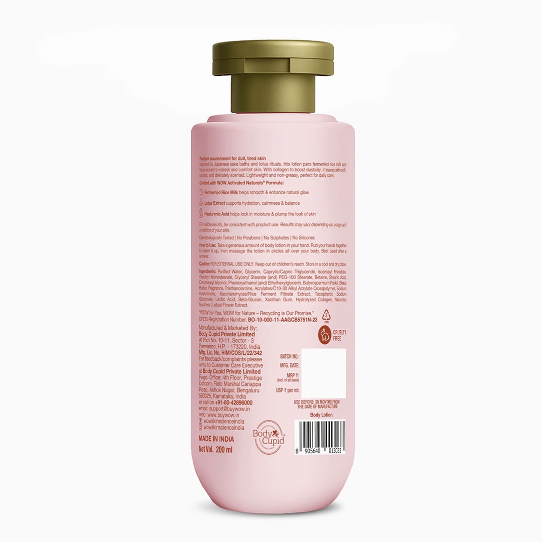 Fermented Rice Milk Body Lotion Nourishes and Revitalizes Skin 200ml