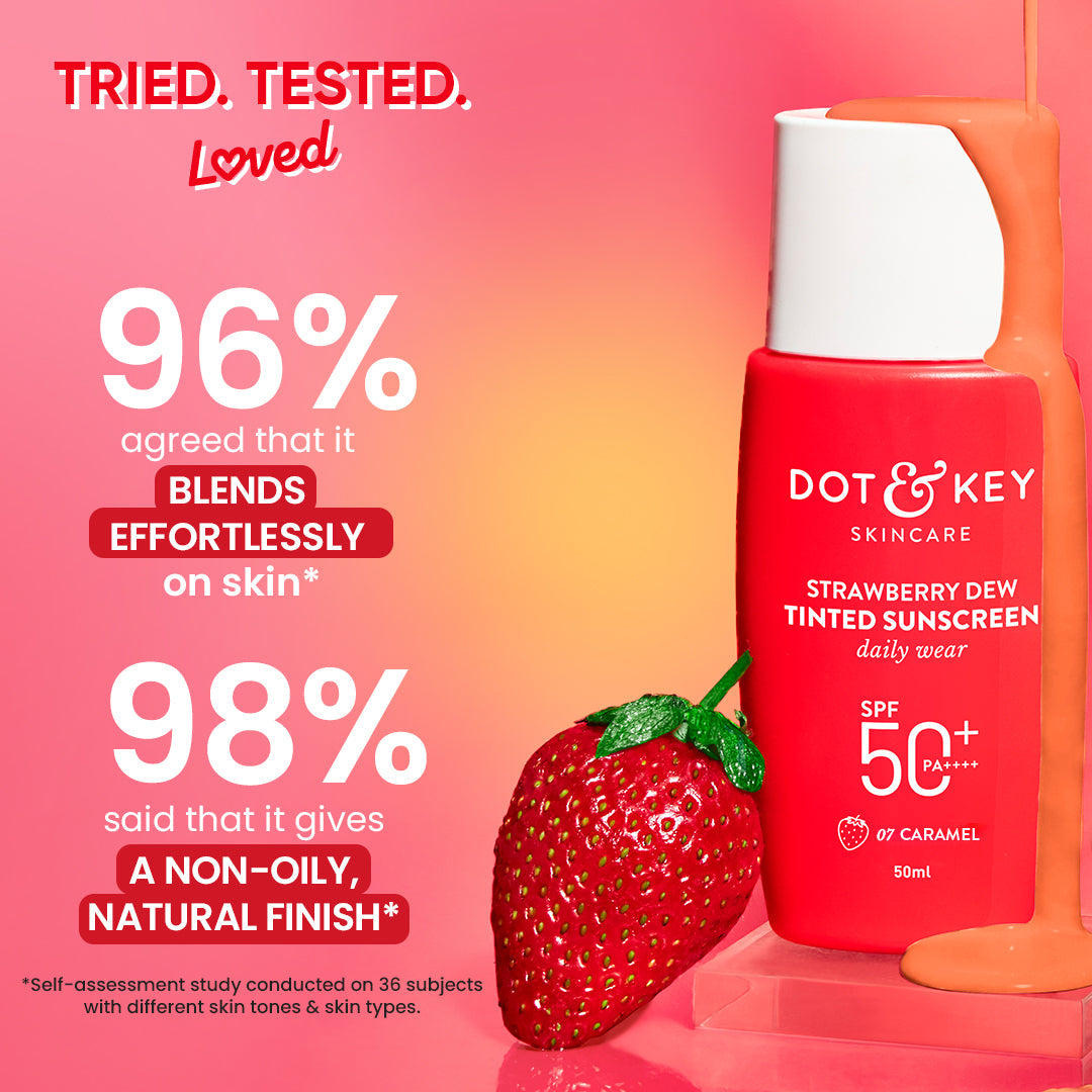 Strawberry Dew Tinted Sunscreen SPF 50+, Warm Ivory- Pack of 2 100ml