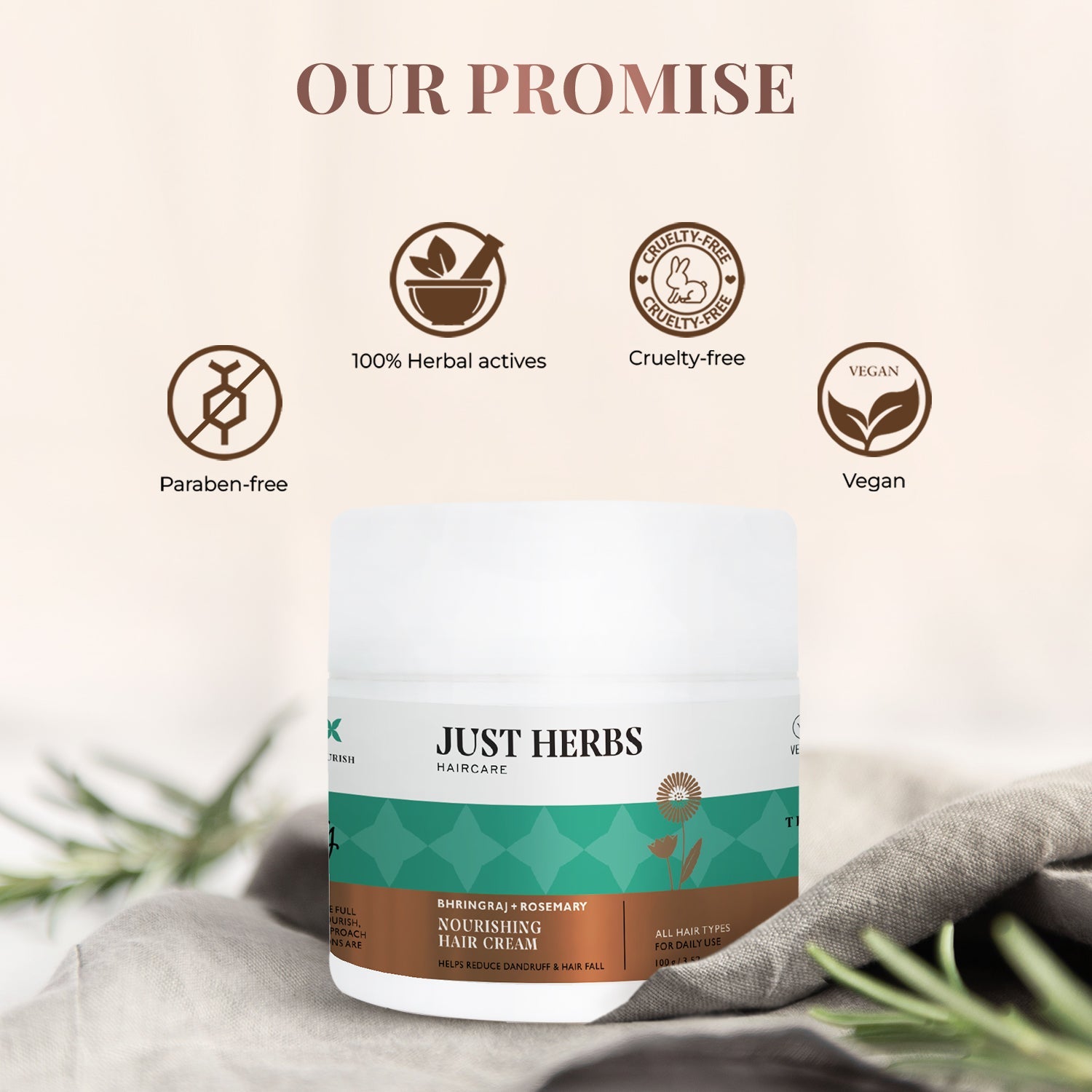 Nourishing Hair Cream with Bhringraj & Rosemary 100g