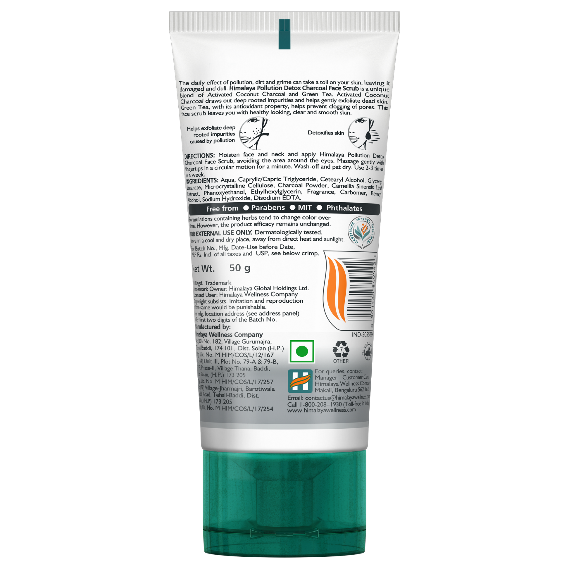 Himalaya Pollution Detox Charcoal Face Scrub 50g