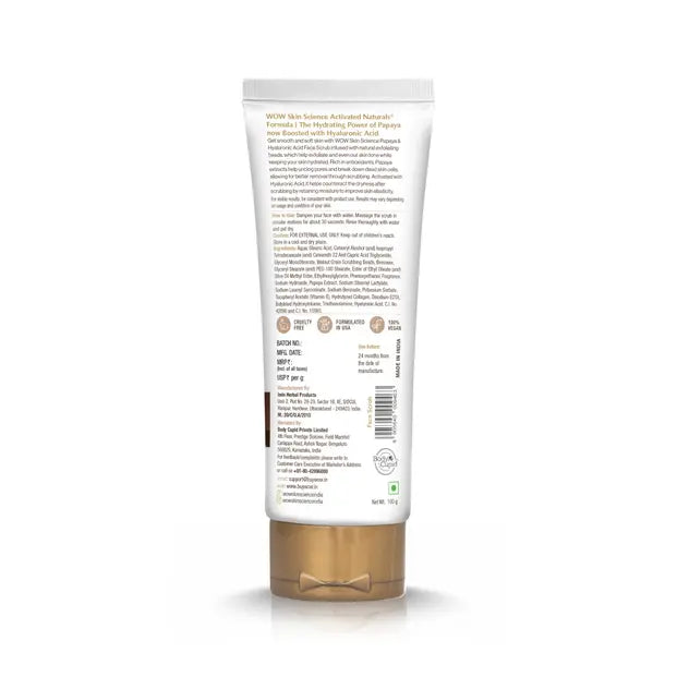 Papaya & Hyaluronic Acid Face Scrub Revitalizing Exfoliation & 100ml