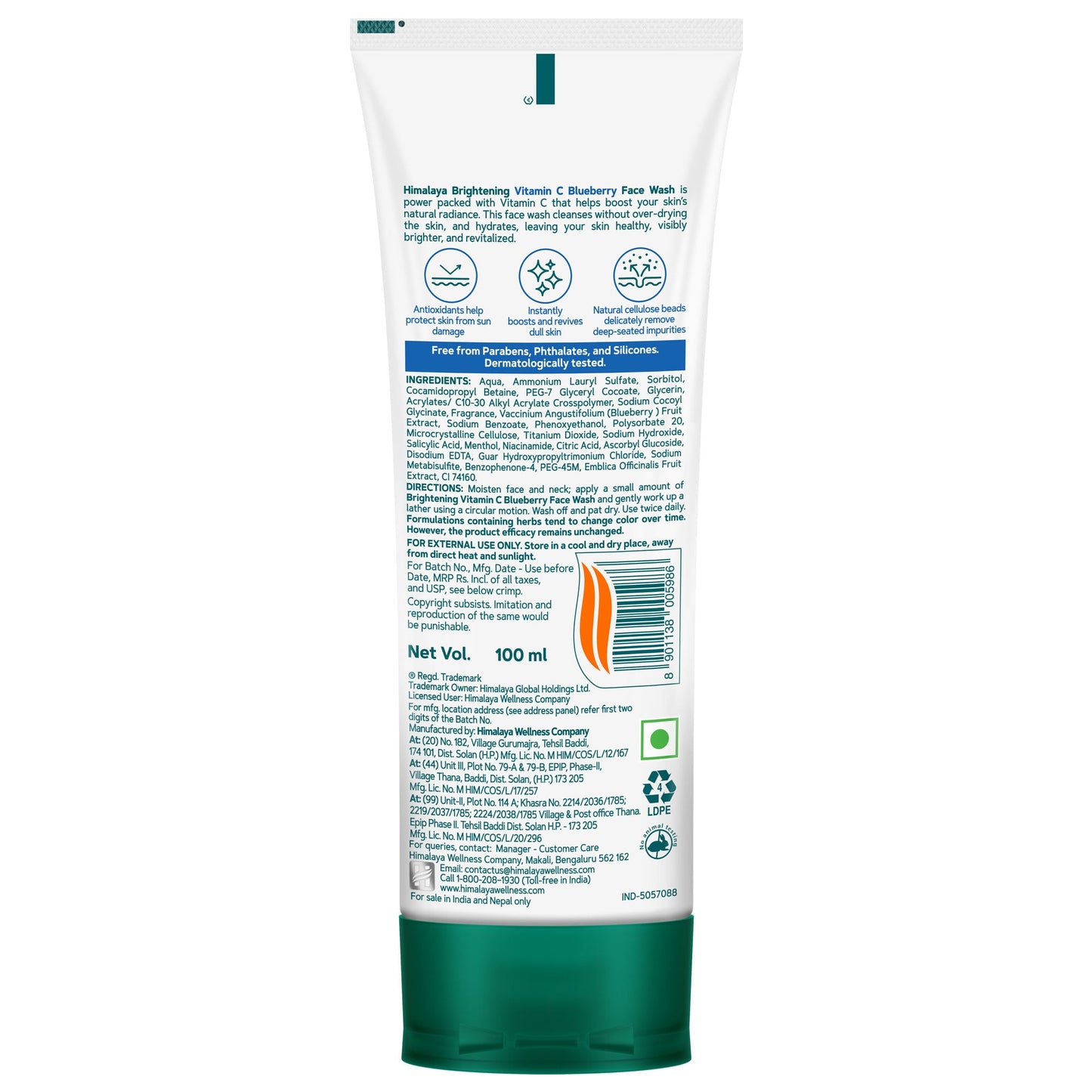 Himalaya Brightening Vitamin C Blueberry Face Wash 50ml