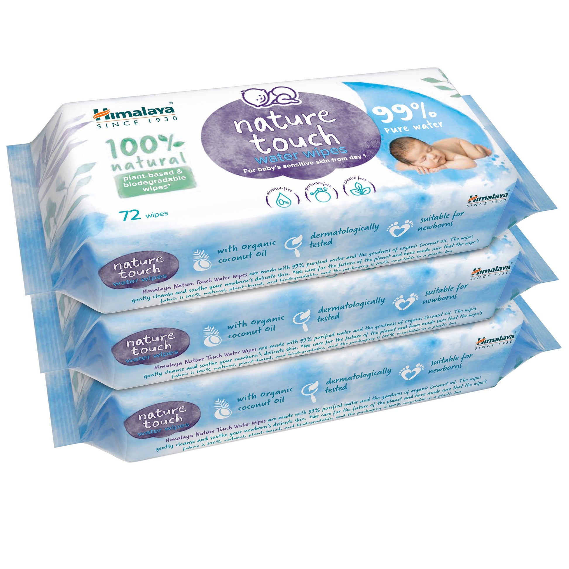 Nature Touch Water Wipes 72's