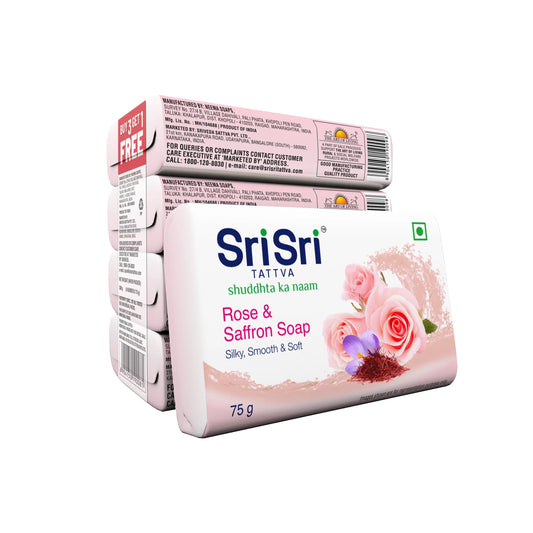 【Sri Sri Tattva】 Rose & Saffron Soap｜ ローズ＆サフラン ソープ｜ 75g×4個