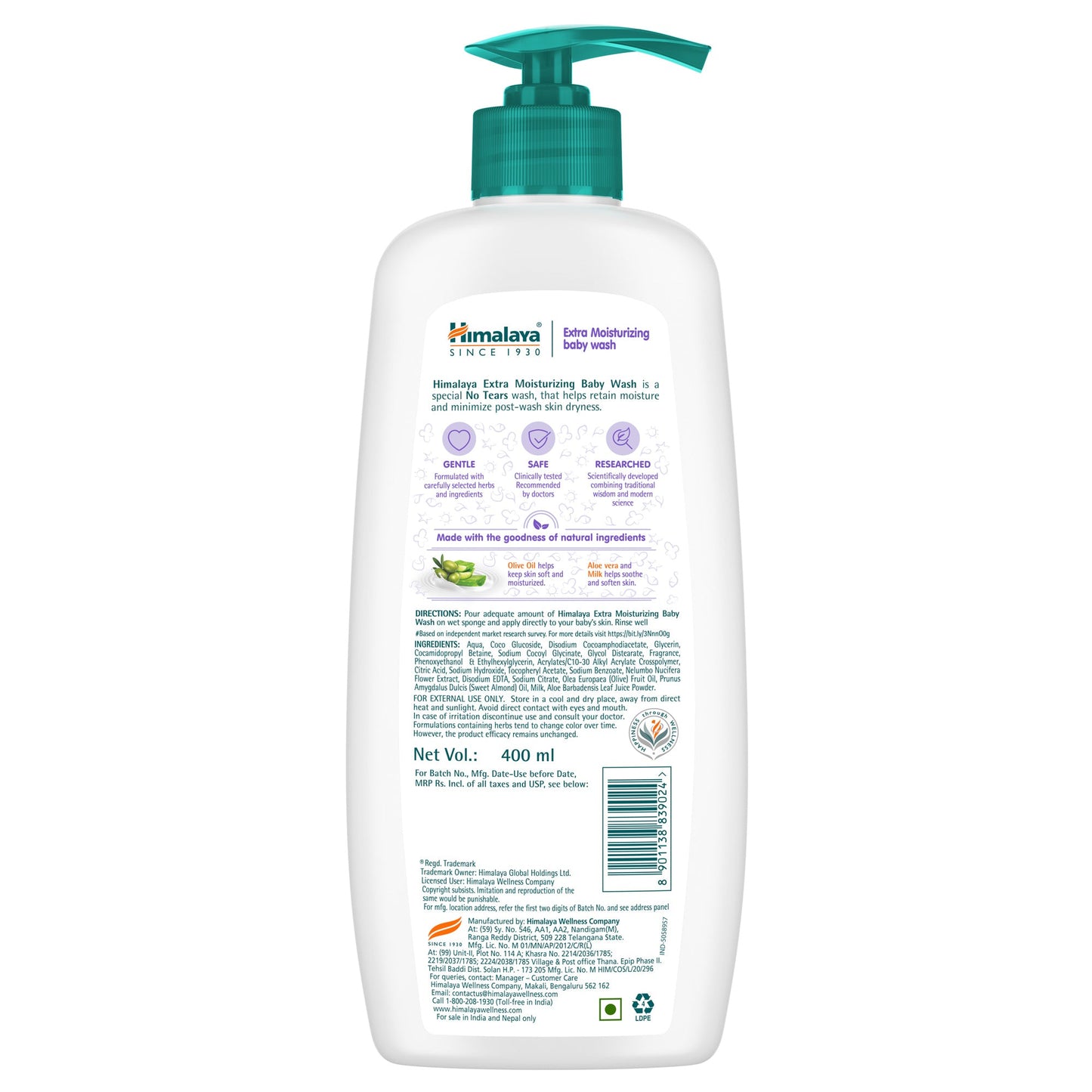 Himalaya Extra Moisturizing Baby Wash 600ml