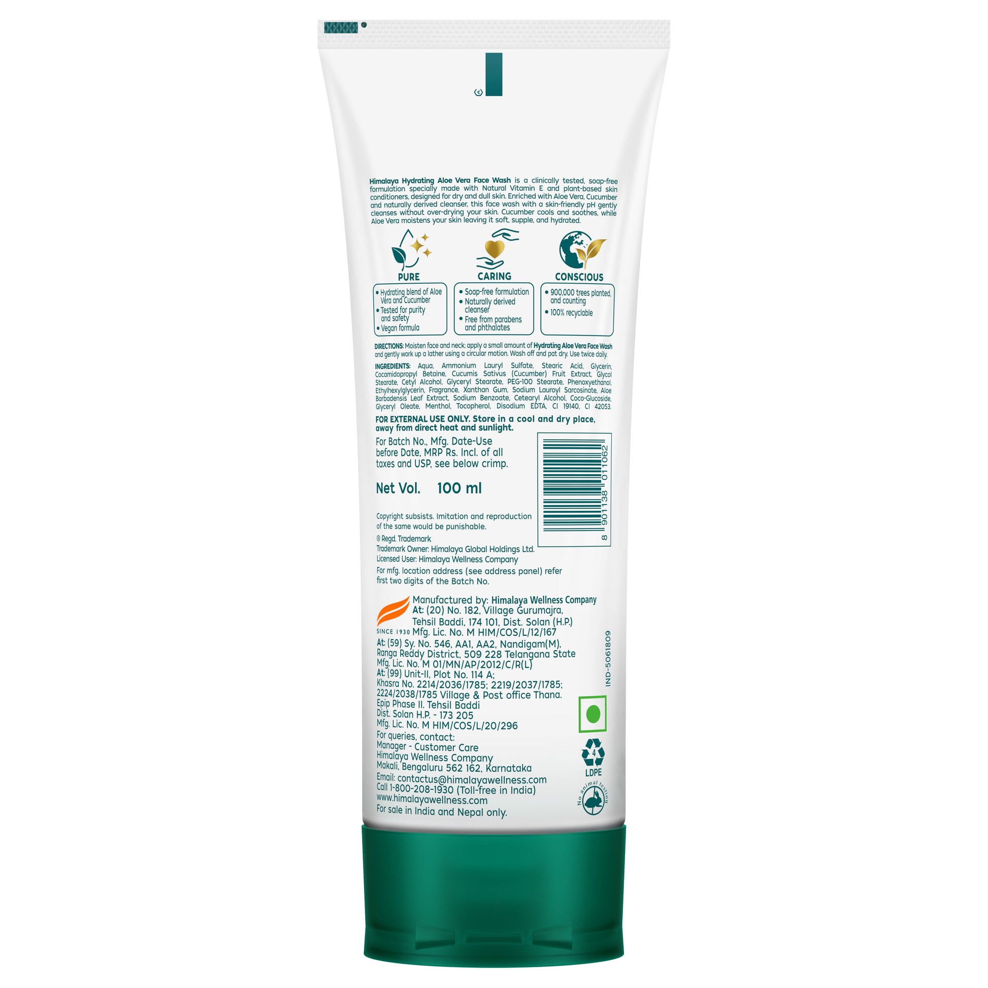 Himalaya Hydrating Aloe Vera Face Wash 100ml