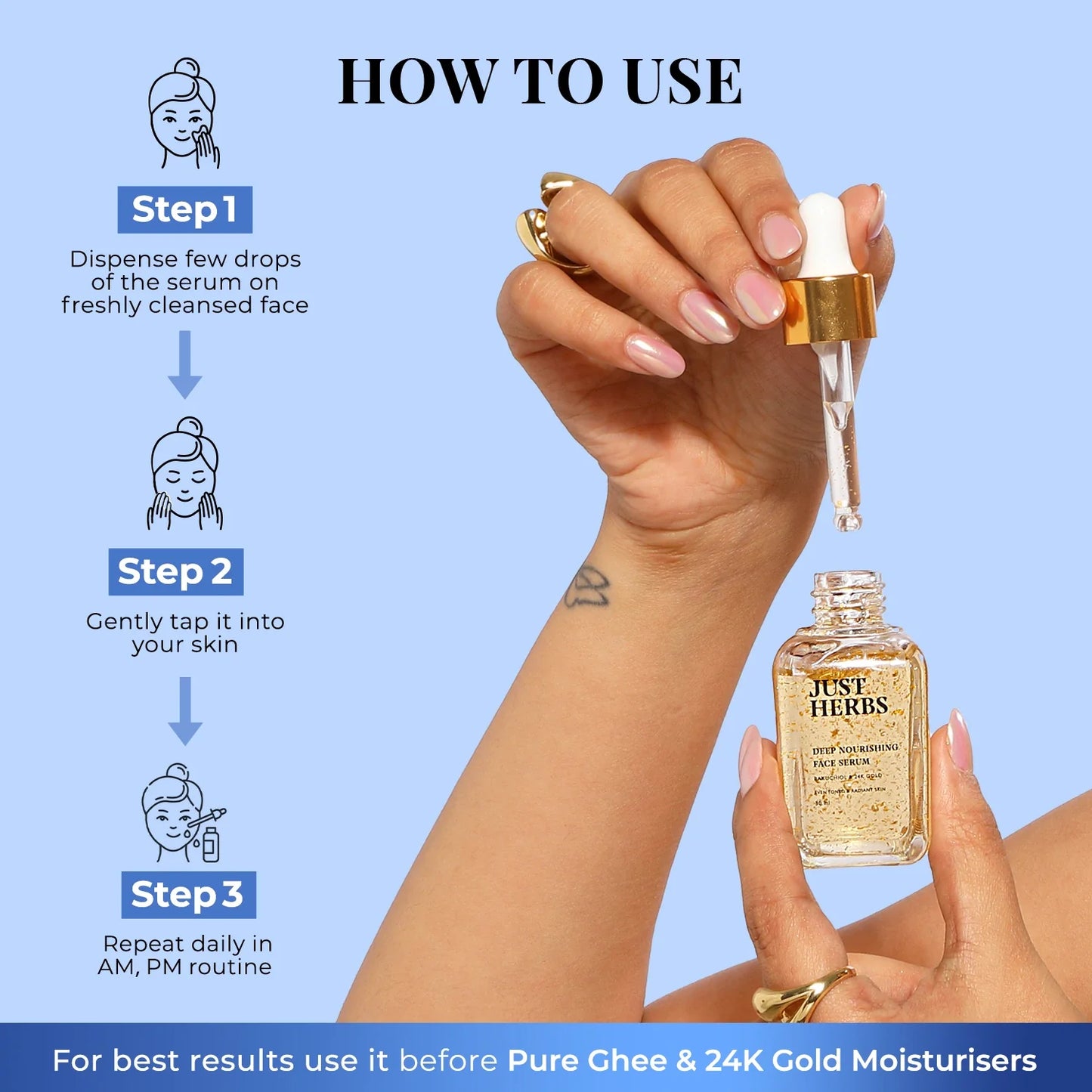 24K Gold & Bakuchiol Deep Nourishing Face Serum 30ml