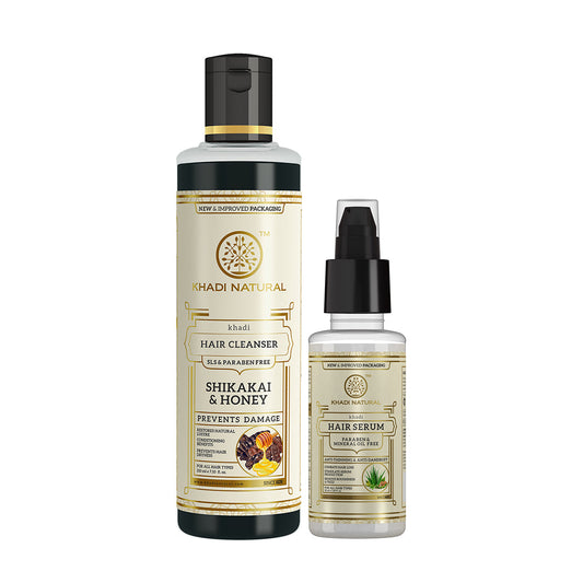 Shikakai Hair Cleanser with Hair Serum Combo (Set of 2) 250g