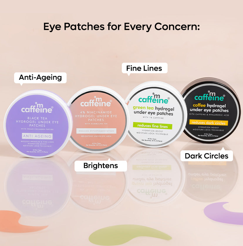 Green Tea Hydrogel Under Eye Patches with 1% Caffeine (15 Pairs)