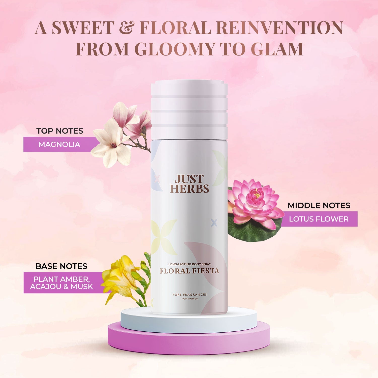 Long Lasting Floral Fiesta Deodorant Body Spray For Women 150ml
