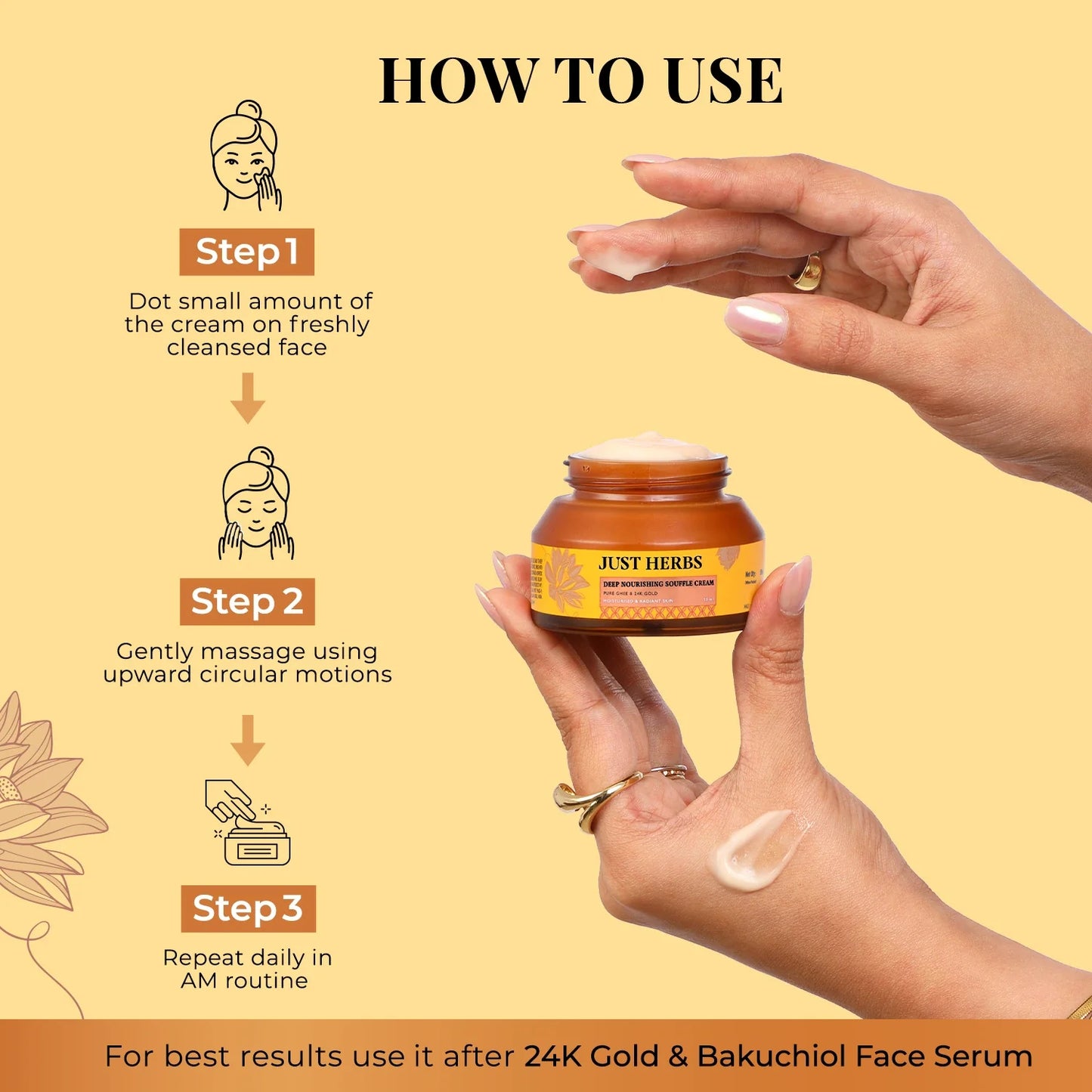 Pure Ghee & 24K Gold Deep Nourishing Souffle Cream 50ml