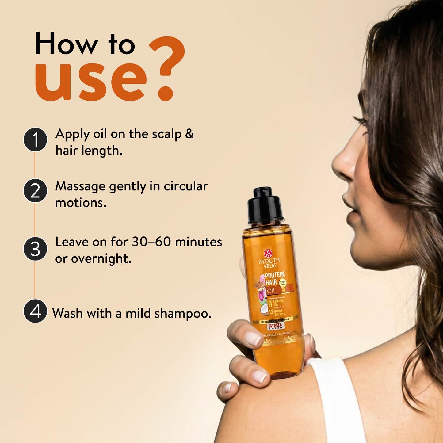 Protein Hair Oil With Bhringraj and Coffee Beans ( Net Qty - 100ml ) 100ml