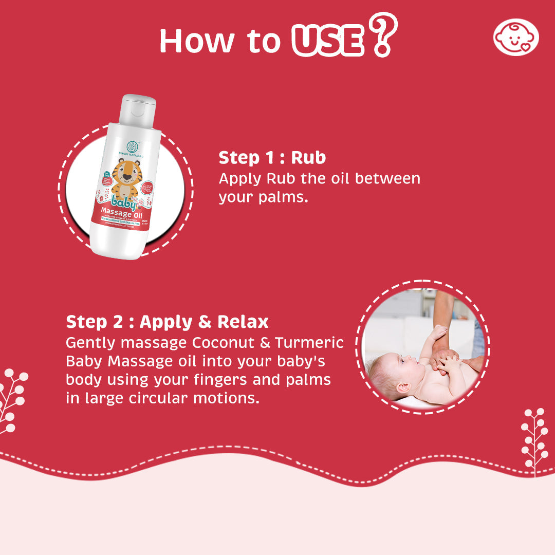 Baby Massage Oil with Coconut and Turmeric for Nourishing Skin 150ml