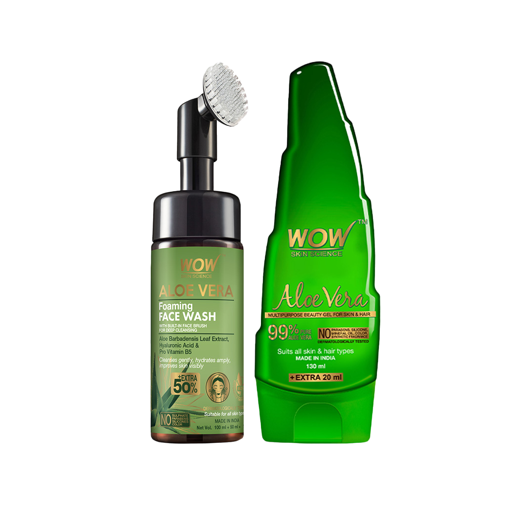 Aloe Vera Gel & Foaming Face Wash Kit Revitalizing Skin 300ml
