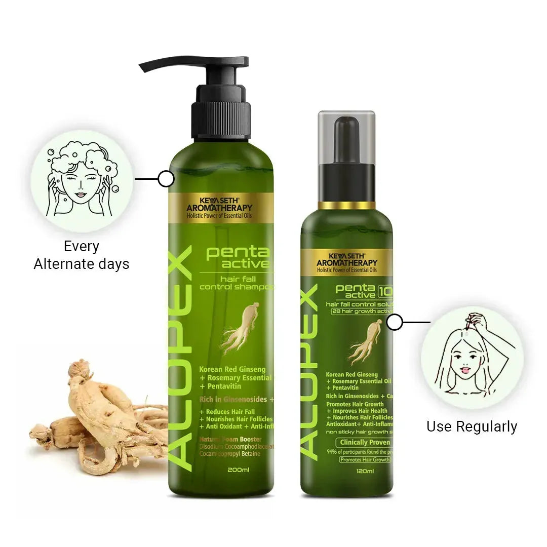 Alopex Penta Active 10, Solution for New Hair Growth & Hair Fall Control, Enriched with Korean Red Ginseng, Biotin & Vitamin E (Clinically Proven) 360g