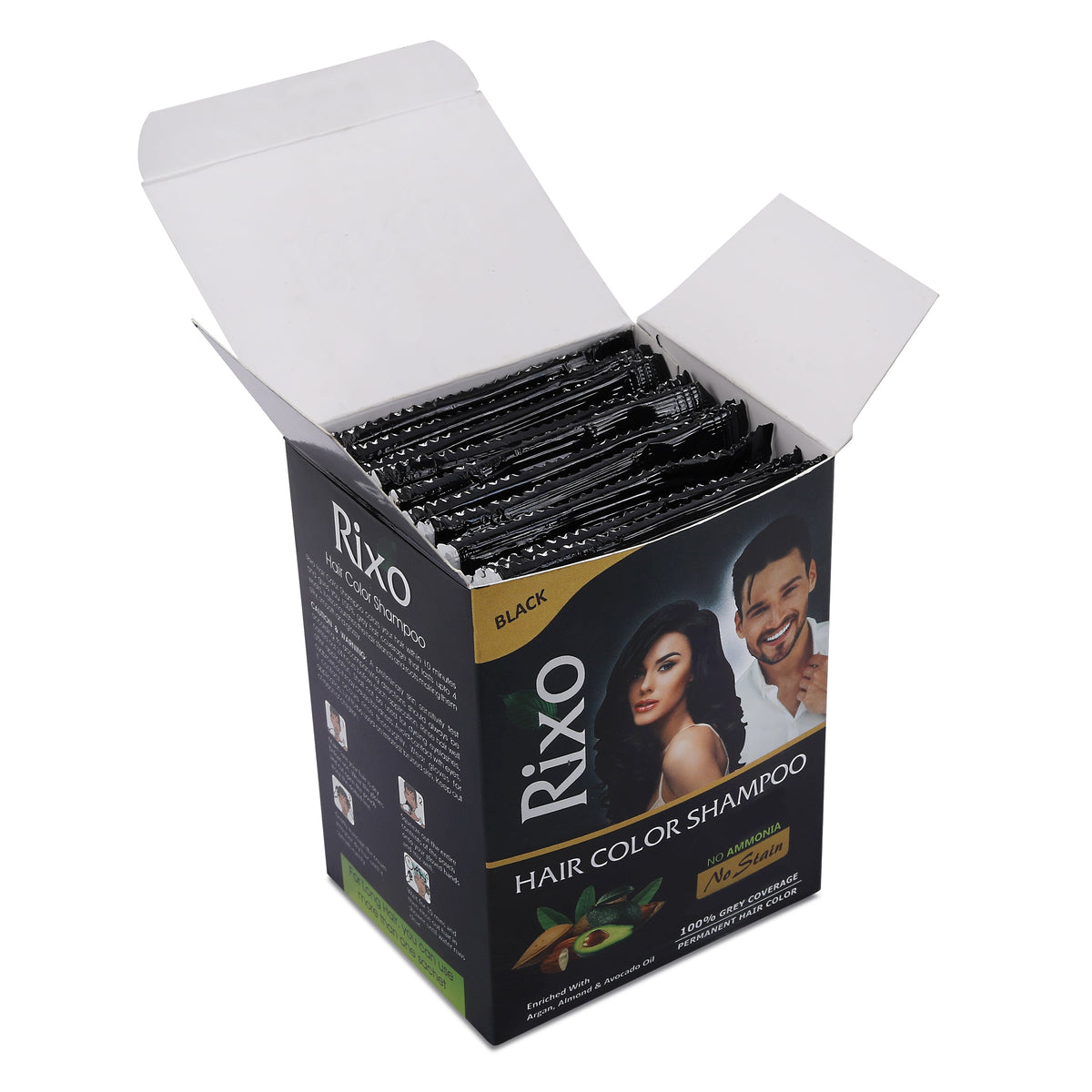 Rixo Black Hair Color Shampoo 25ml x 10 (250ml)
