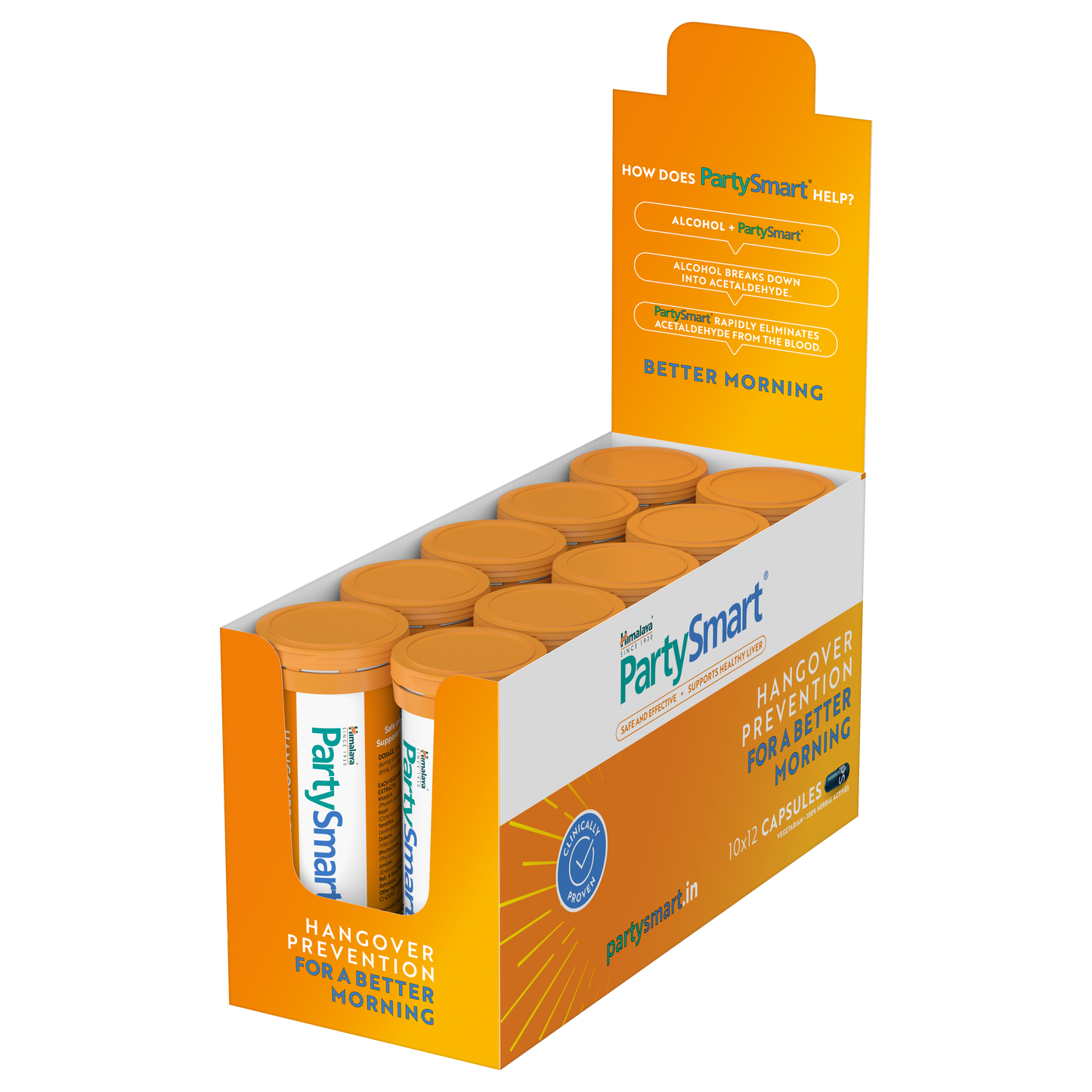 PartySmart Anti-Hangover Capsules | Cannister Pack 1x12 Capsules Canister Pack