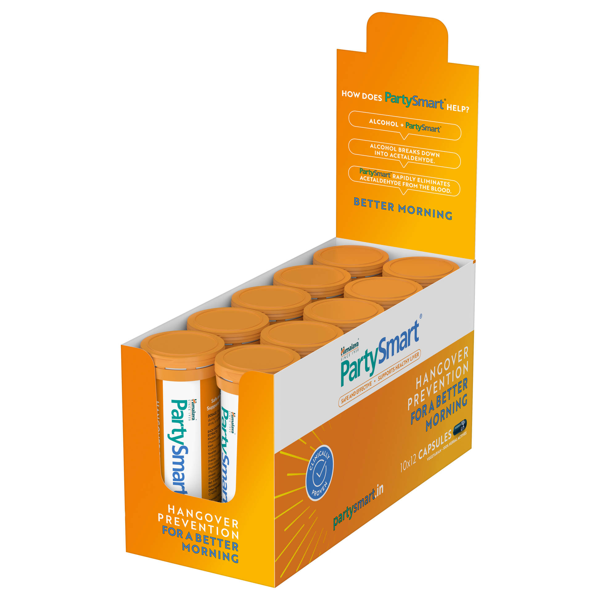 PartySmart Anti-Hangover Capsules | Cannister Pack 1x12 Capsules Canister Pack