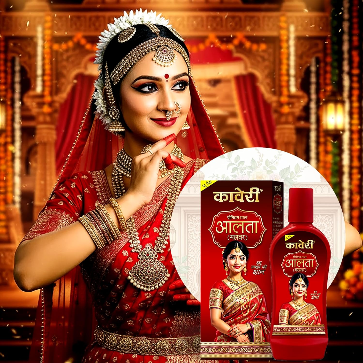 Kaveri Alta Red Colour For Feet – Liquid Alta for Women & Girls Hand & Feet Designs – 100ML 100ml