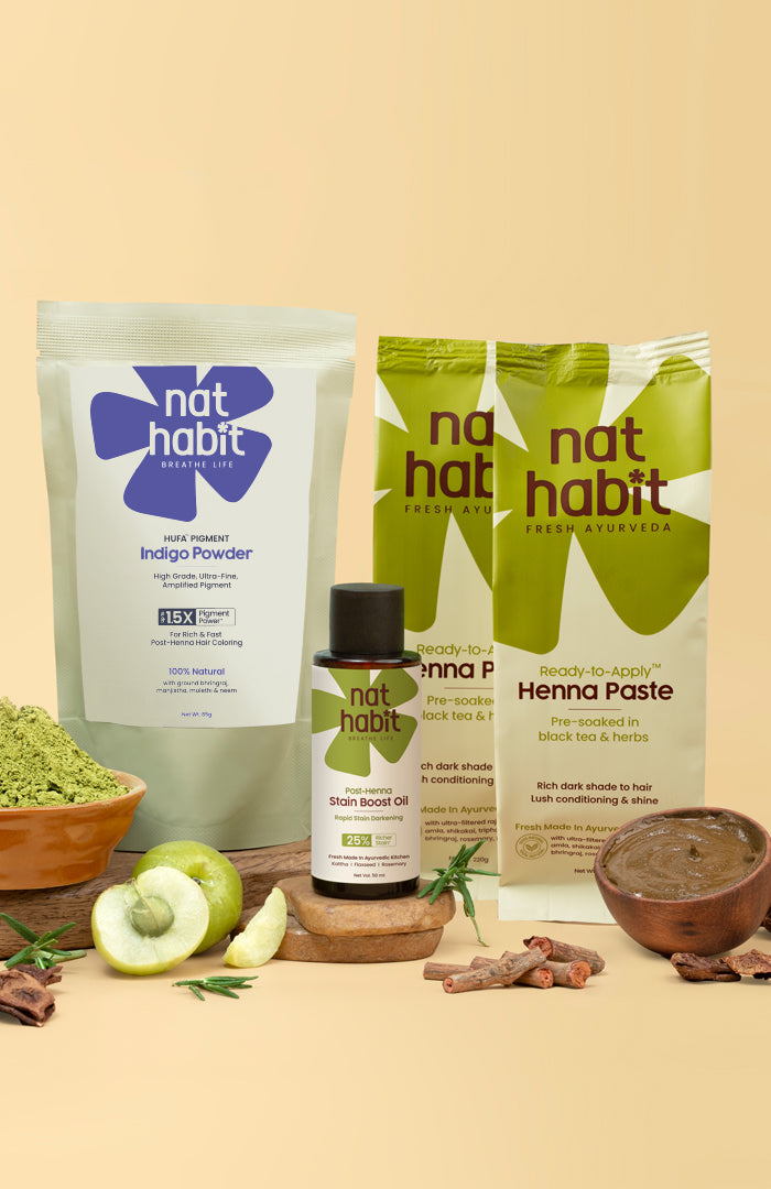 Henna + Indigo + Stain Boost Oil 4個コンボパック