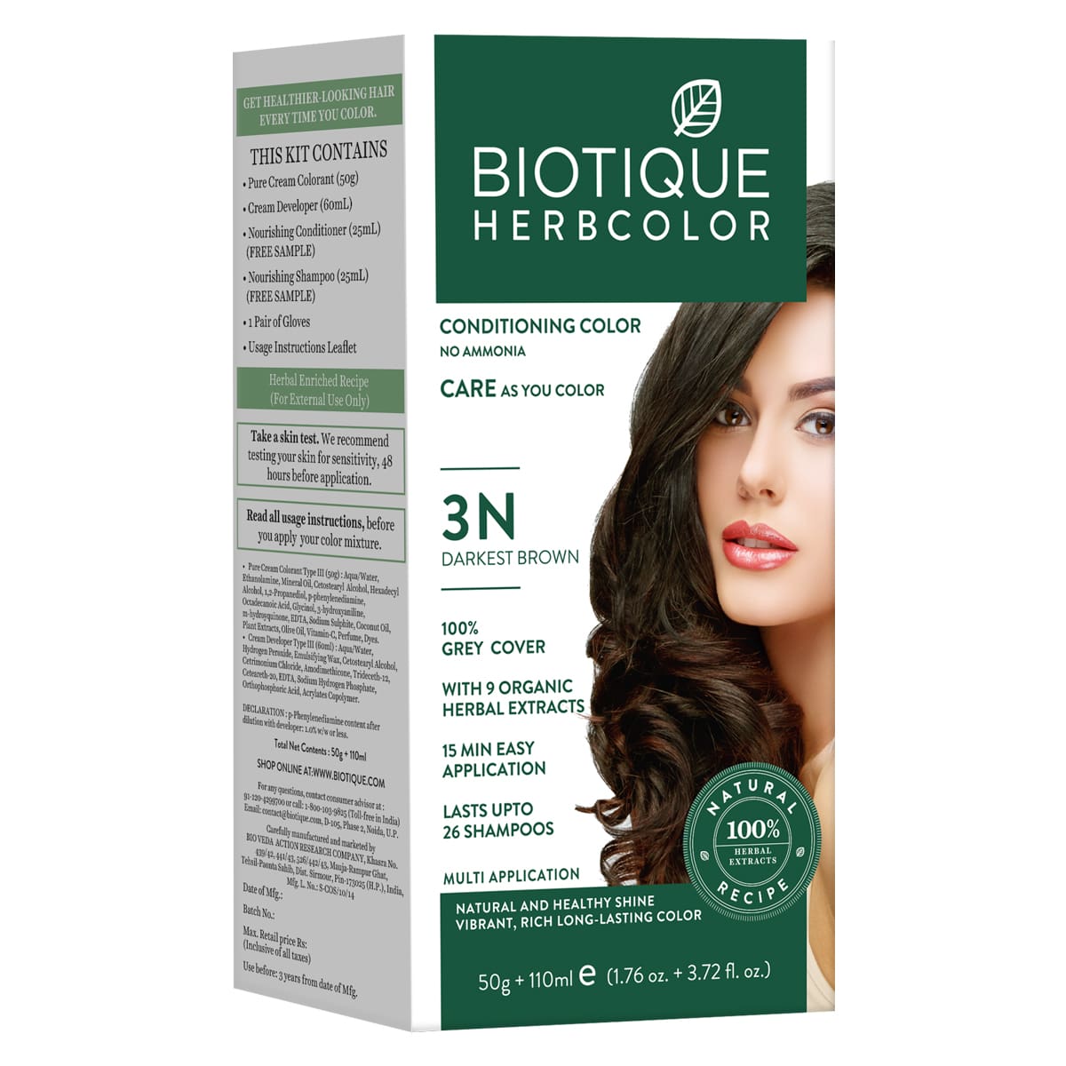 Biotique Herbcolor 3N Darkest Brown