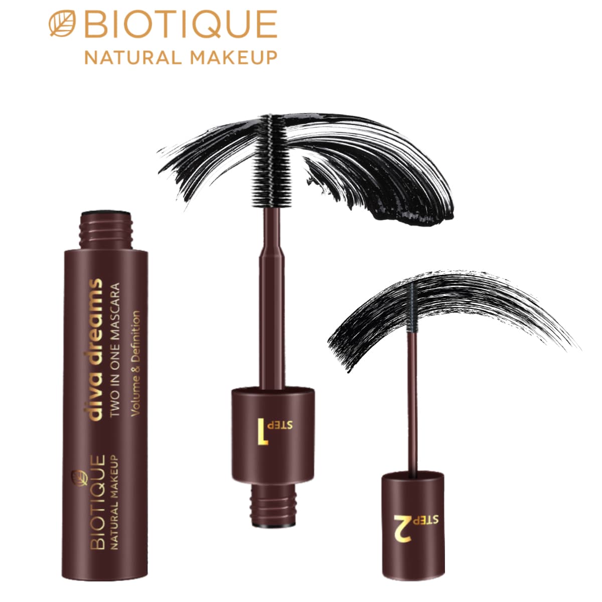Biotique Natural Makeup Diva Dreams Two In One Mascara, 9ml