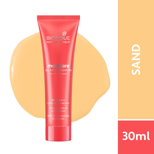 【Biotique】 Biotique Natural Makeup Magicare All Day Foundation, Gypsum, 30ml Sand