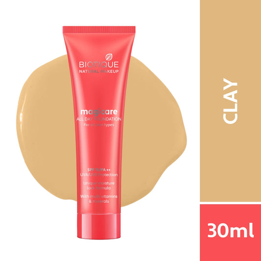 【Biotique】 Biotique Natural Makeup Magicare All Day Foundation, Gypsum, 30ml Granola (Clay)
