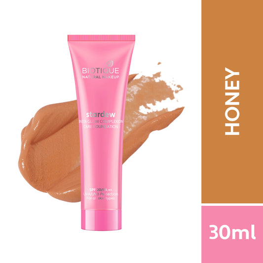 【Biotique】 Biotique Natural Makeup Stardew Insta Glow Foundation, Biscuit, 30ml Honey