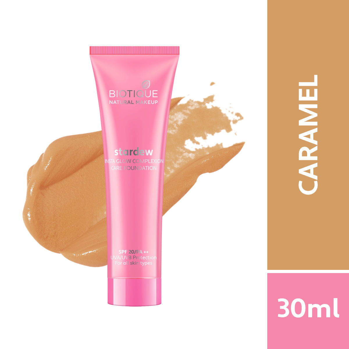 Biotique Natural Makeup Stardew Insta Glow Foundation, Biscuit, 30ml