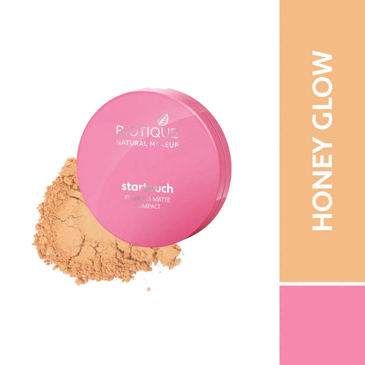 【Biotique】 Biotique Natural Makeup Startouch Flawless Matte Compact, Tawny Nutmeg, 9g Silk (Honey Glow)