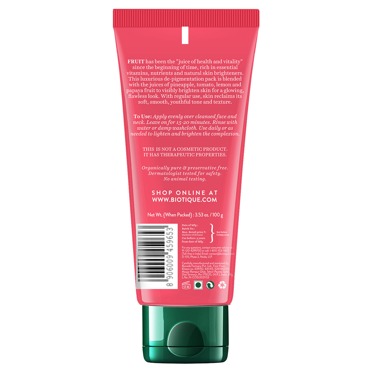 FRUIT Brightening Depigmentation & Tan Removal Face Pack