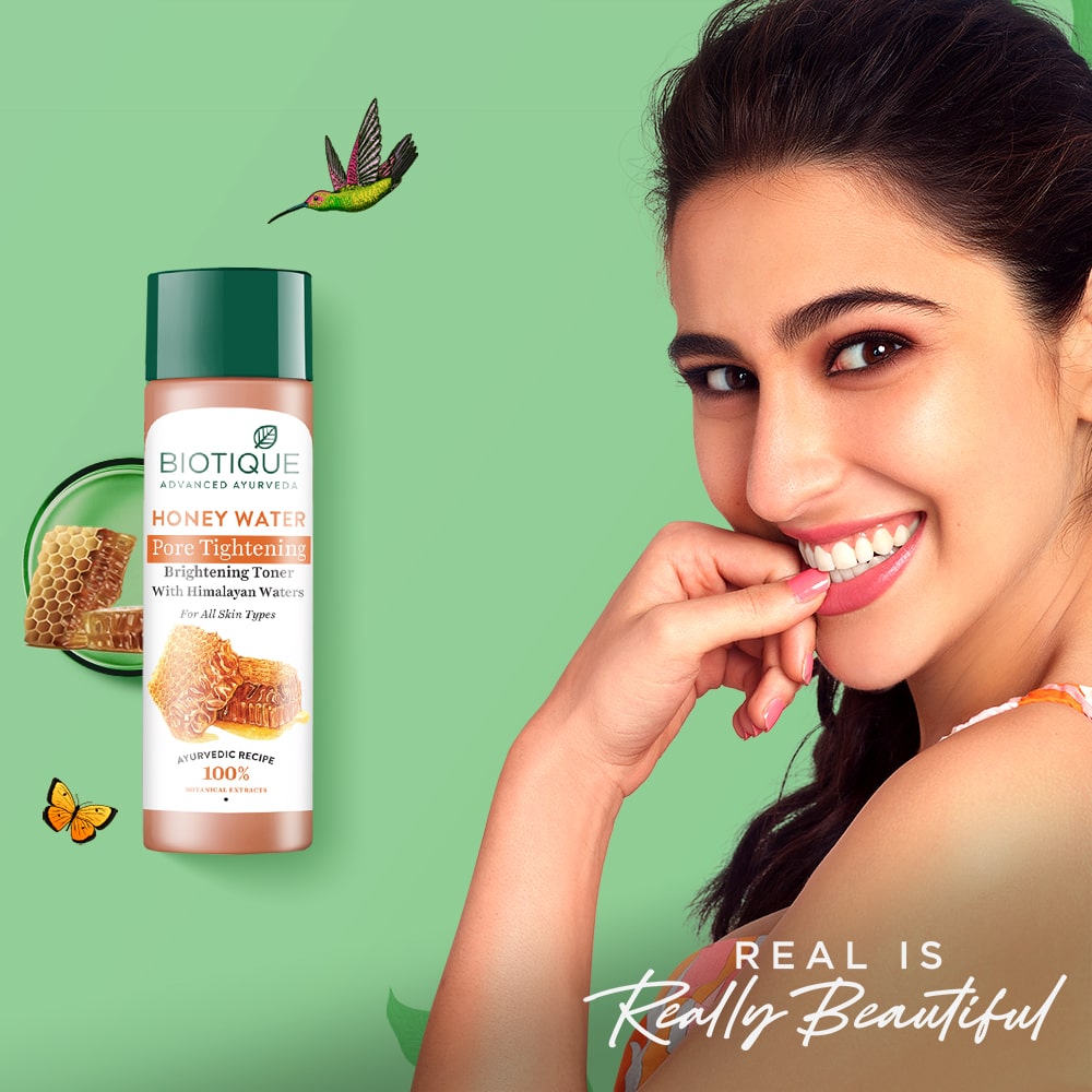 【Biotique】 HONEY WATER Pore Tightening Brightening Toner 120ml X 2｜ハニーウォーター ポアタイトニング トナー 2本セット｜120ml×2