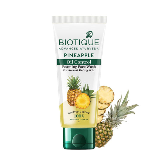 【Biotique】 Pineapple Oil Control Foaming Face Wash｜パイナップル オイルコントロール フォーミング 洗顔料｜100ML